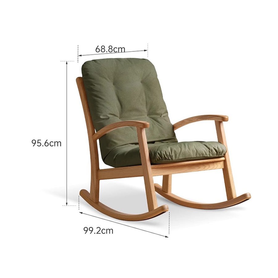 Larvik Natural Solid Oak Fabric Rocking Chair