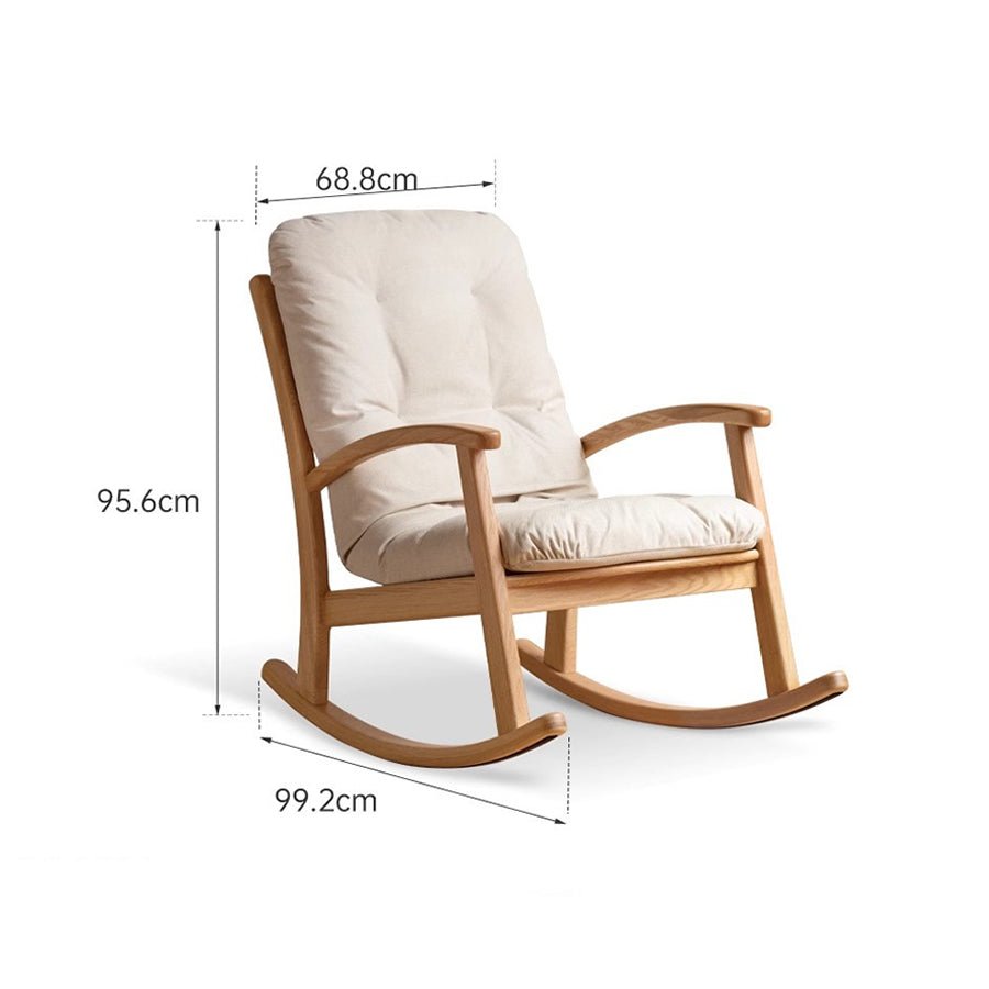 Larvik Natural Solid Oak Fabric Rocking Chair