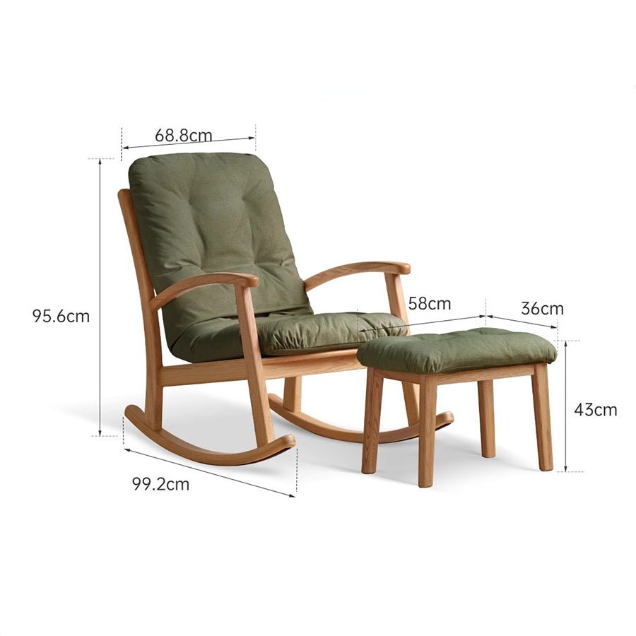 Larvik Natural Solid Oak Fabric Rocking Chair