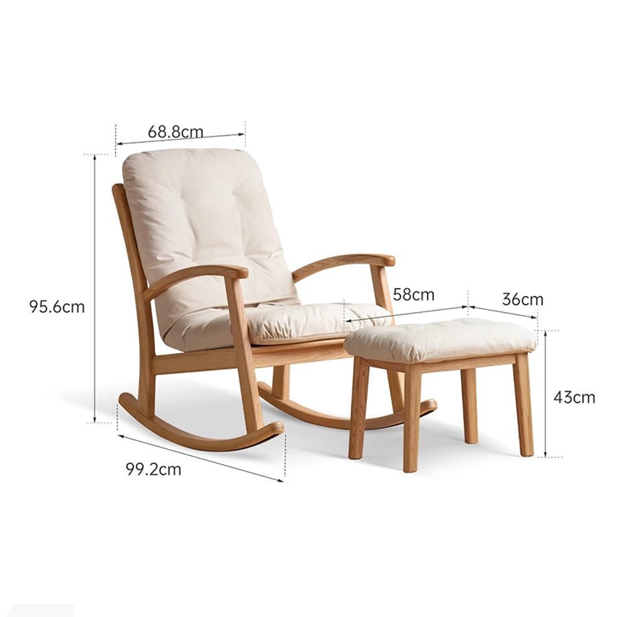 Larvik Natural Solid Oak Fabric Rocking Chair