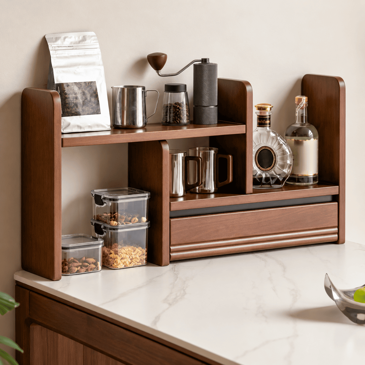 Lathum Natural Solid Beech Desktop Shelf