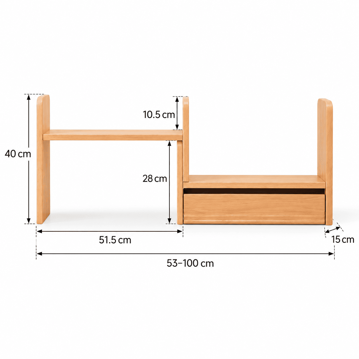 Lathum Natural Solid Beech Desktop Shelf