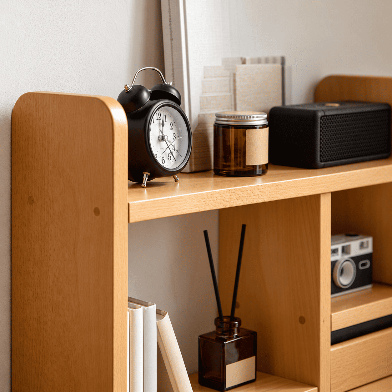 Lathum Natural Solid Beech Desktop Shelf