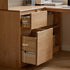 Lazio Natural Solid Oak Return Storage Desk with Hutch