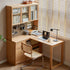 Lazio Natural Solid Oak Return Storage Desk with Hutch