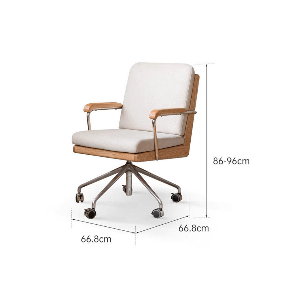 Lecca Natural Solid Oak Office Chair