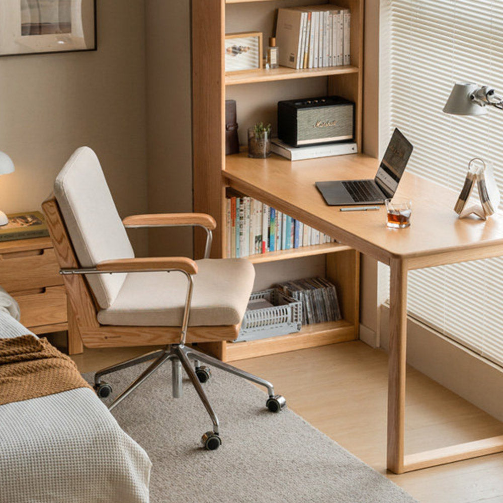 Lecca Natural Solid Oak Office Chair