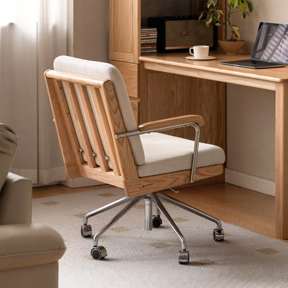 Lecca Natural Solid Oak Office Chair