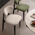Solid oak charcoal dining chair with modern fabric upholstery and minimalist dining room styling