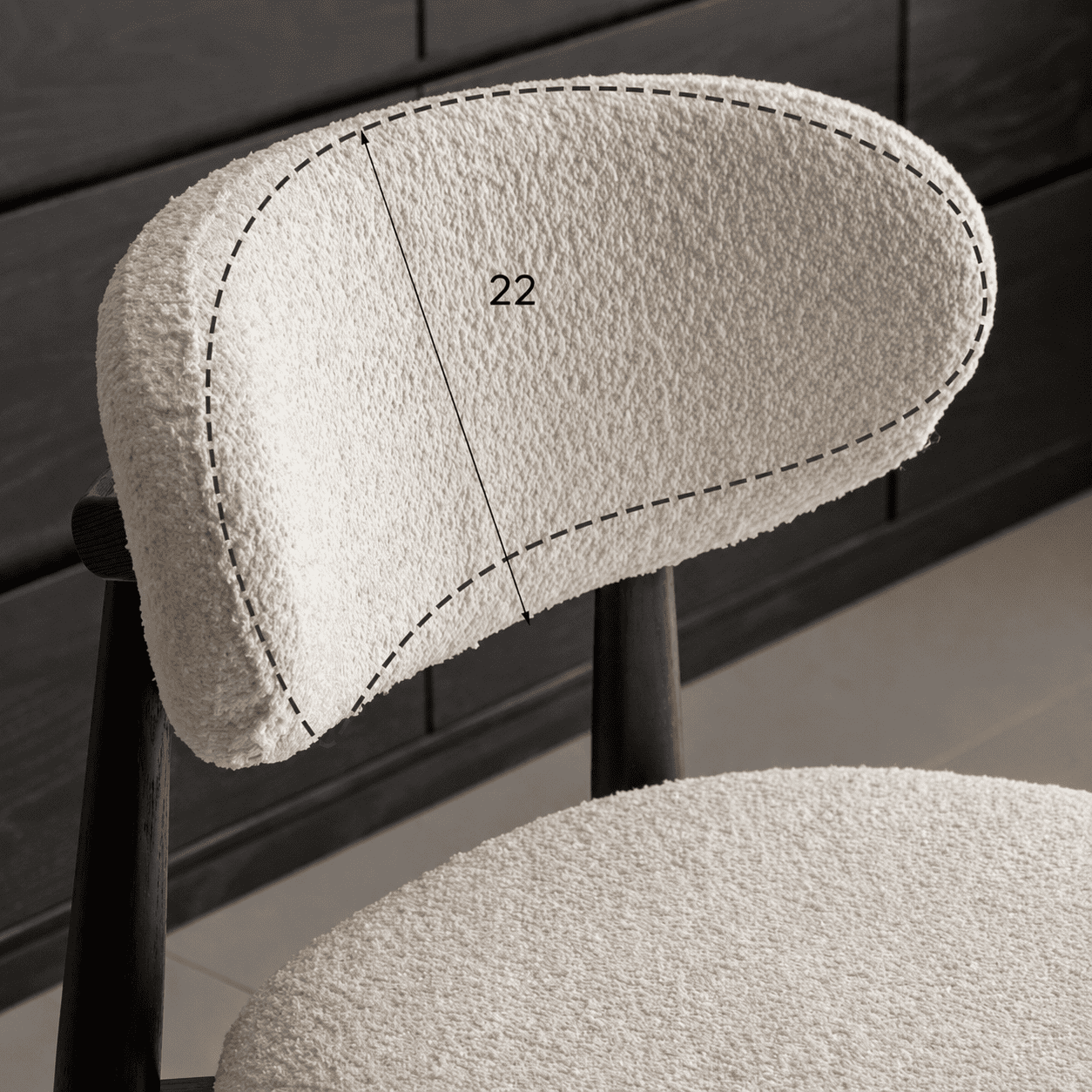 Modern solid oak dining chair with charcoal finish frame for NZ and AU dining spaces
