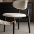 Solid oak dining chair in charcoal finish styled with cream and green fabric seat options
