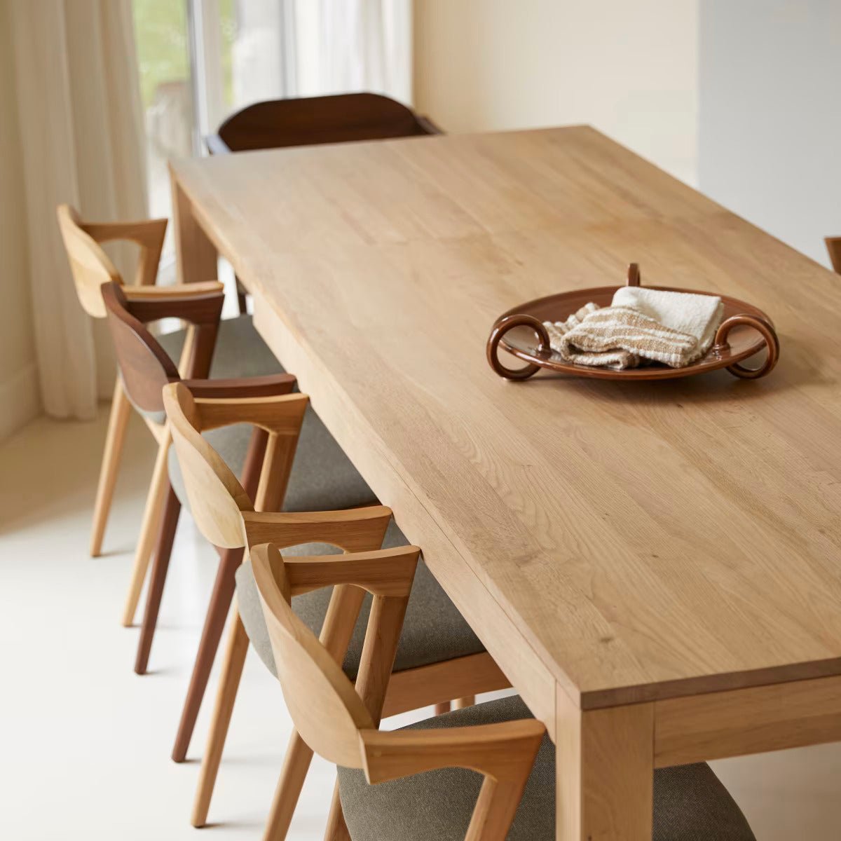 Leiden Natural Solid Oak Extending Dining Table - Oak Furniture Store