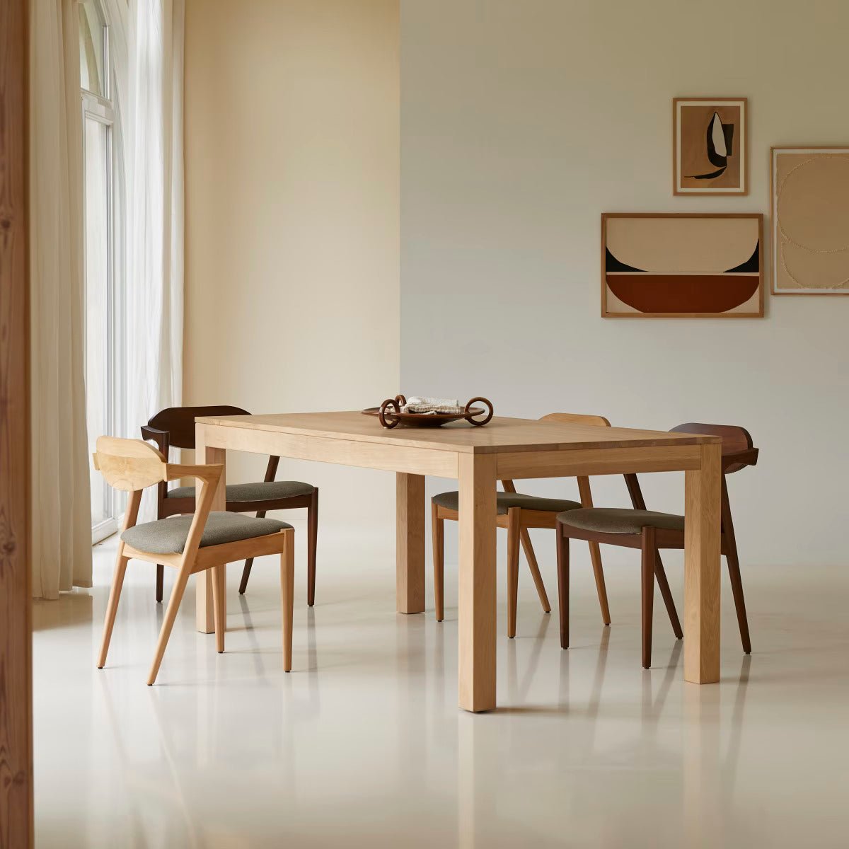 Leiden Natural Solid Oak Extending Dining Table - Oak Furniture Store