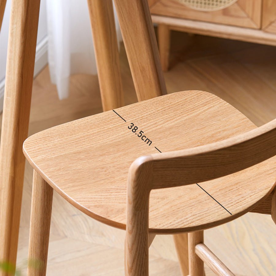 Leszno Natural Solid Oak Bar Stool | Oak Furniture Store