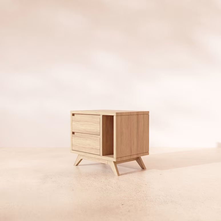 Letur Natural Solid Oak Bedside Table | Oak Furniture Store