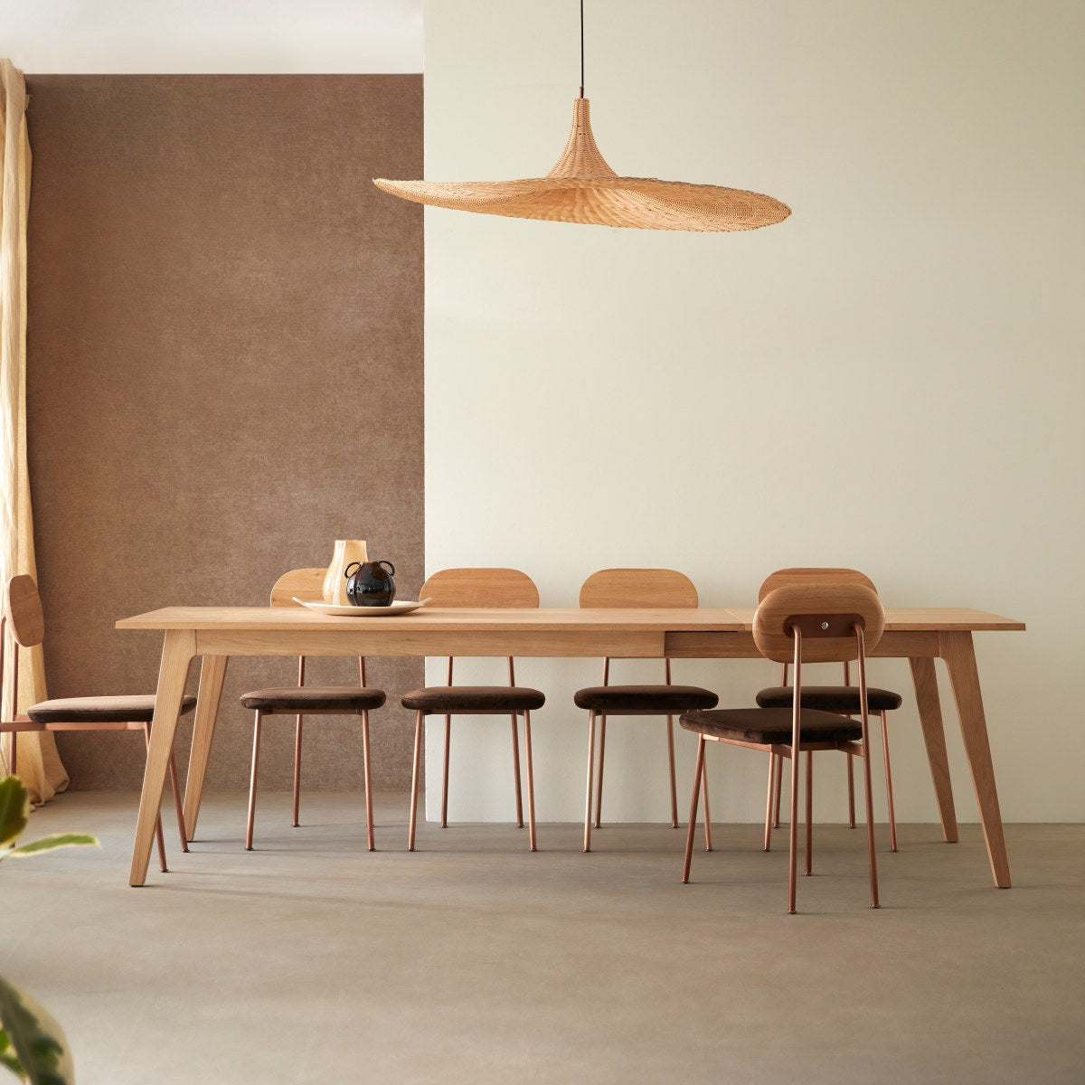 Letur Natural Solid Oak Extending Dining Table