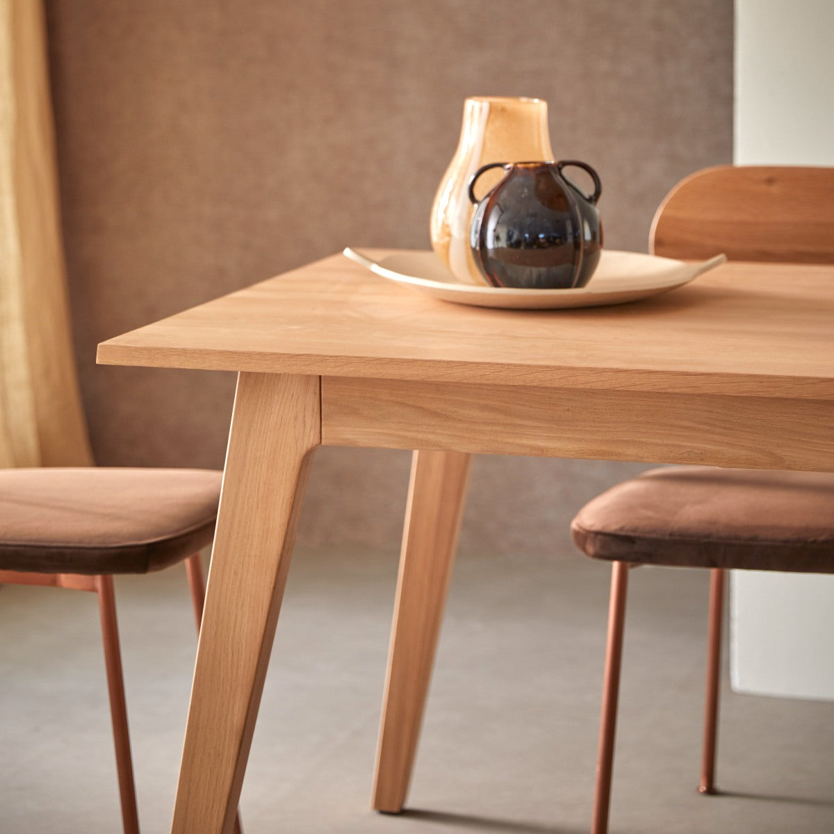 Letur Natural Solid Oak Extending Dining Table