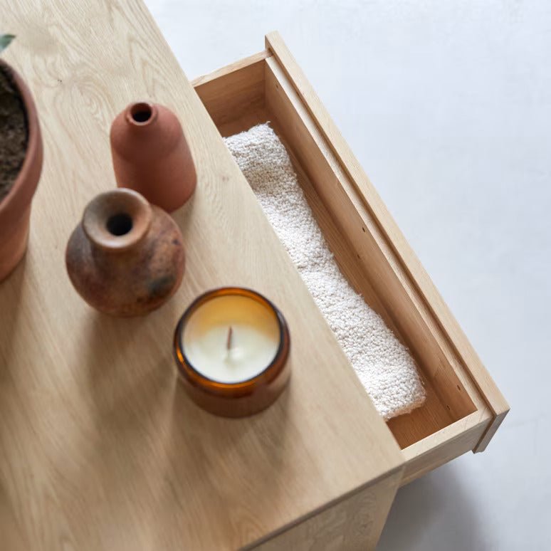 Liden Solid Oak Caster Feet TV Unit - Oak Furniture Store