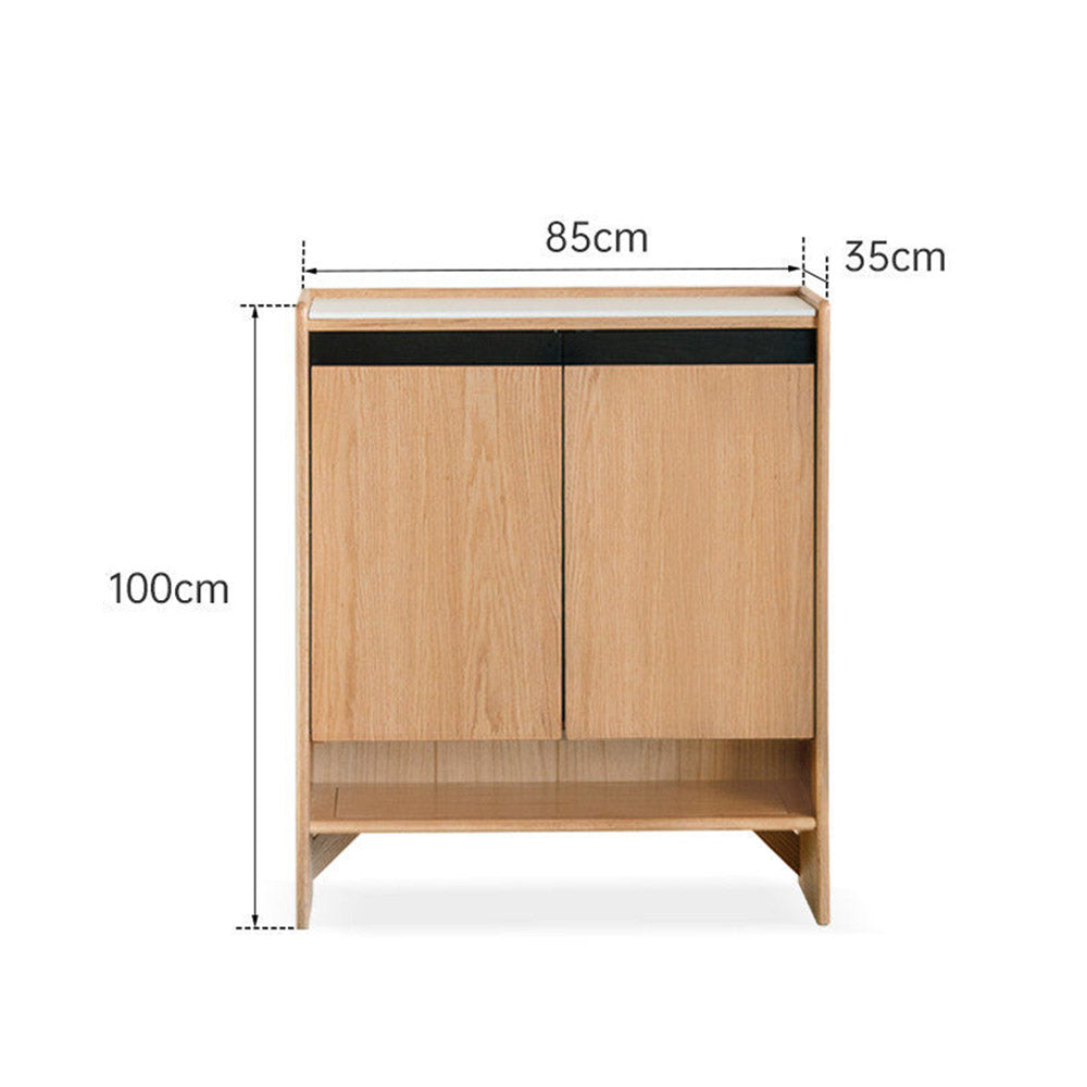 Limina Natural Solid Oak Shoe Cabinet with Ceramic Top