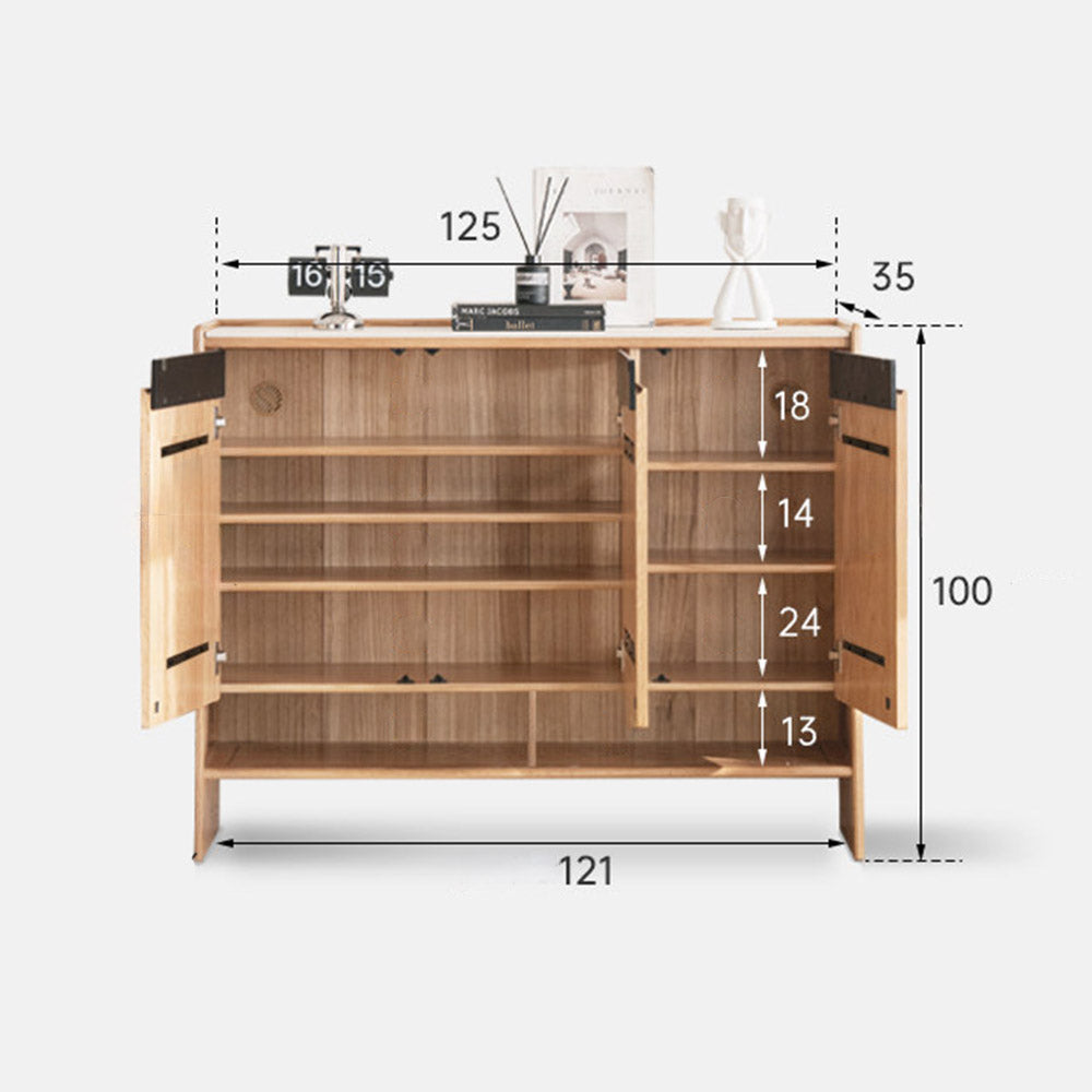 Limina Natural Solid Oak Shoe Cabinet with Ceramic Top