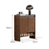 Limina Natural Solid Walnut Shoe Cabinet with Ceramic Top