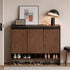 Limina Natural Solid Walnut Shoe Cabinet with Ceramic Top