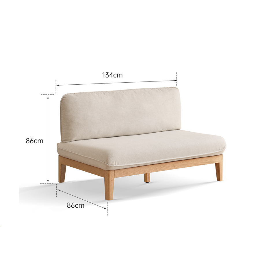 Limoges Natural Solid Oak Corduroy Sofa