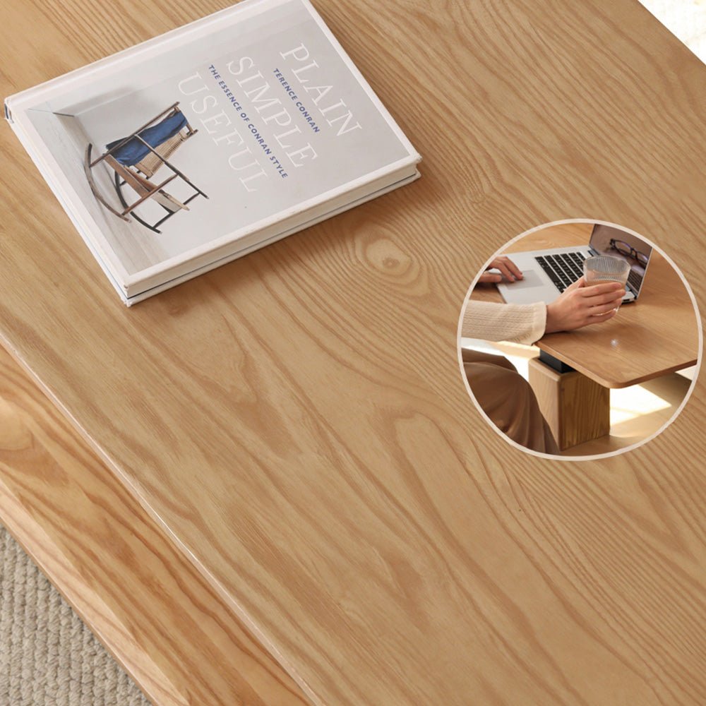 Linnich Natural Solid Ash Height Adjustable Coffee Table