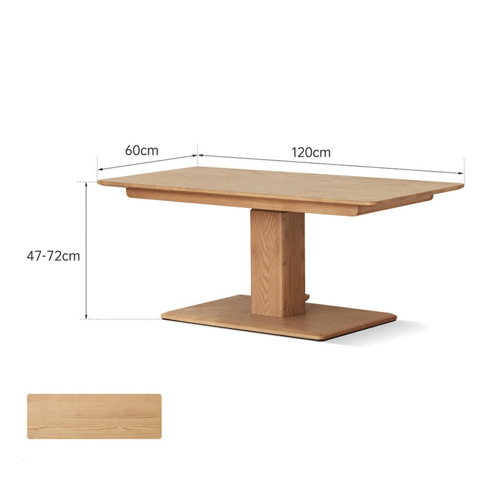 Linnich Natural Solid Ash Height Adjustable Coffee Table