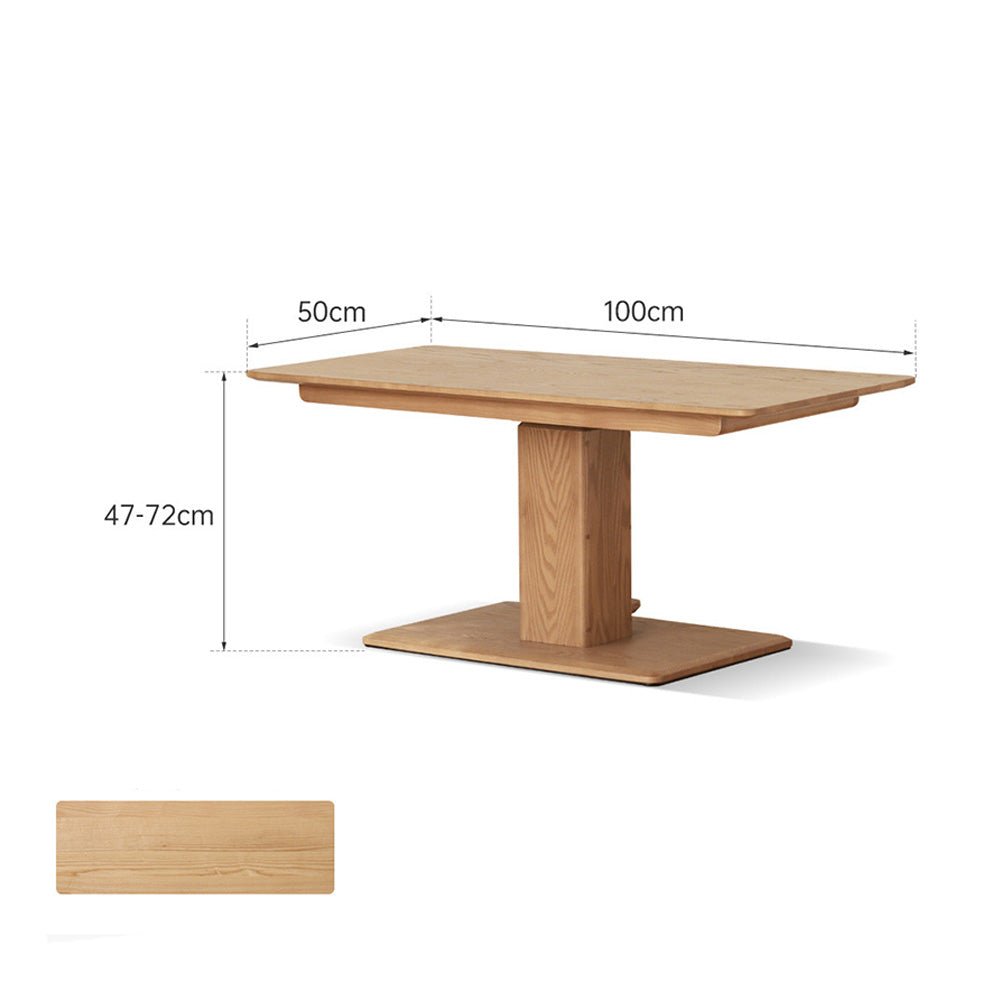 Linnich Natural Solid Ash Height Adjustable Coffee Table