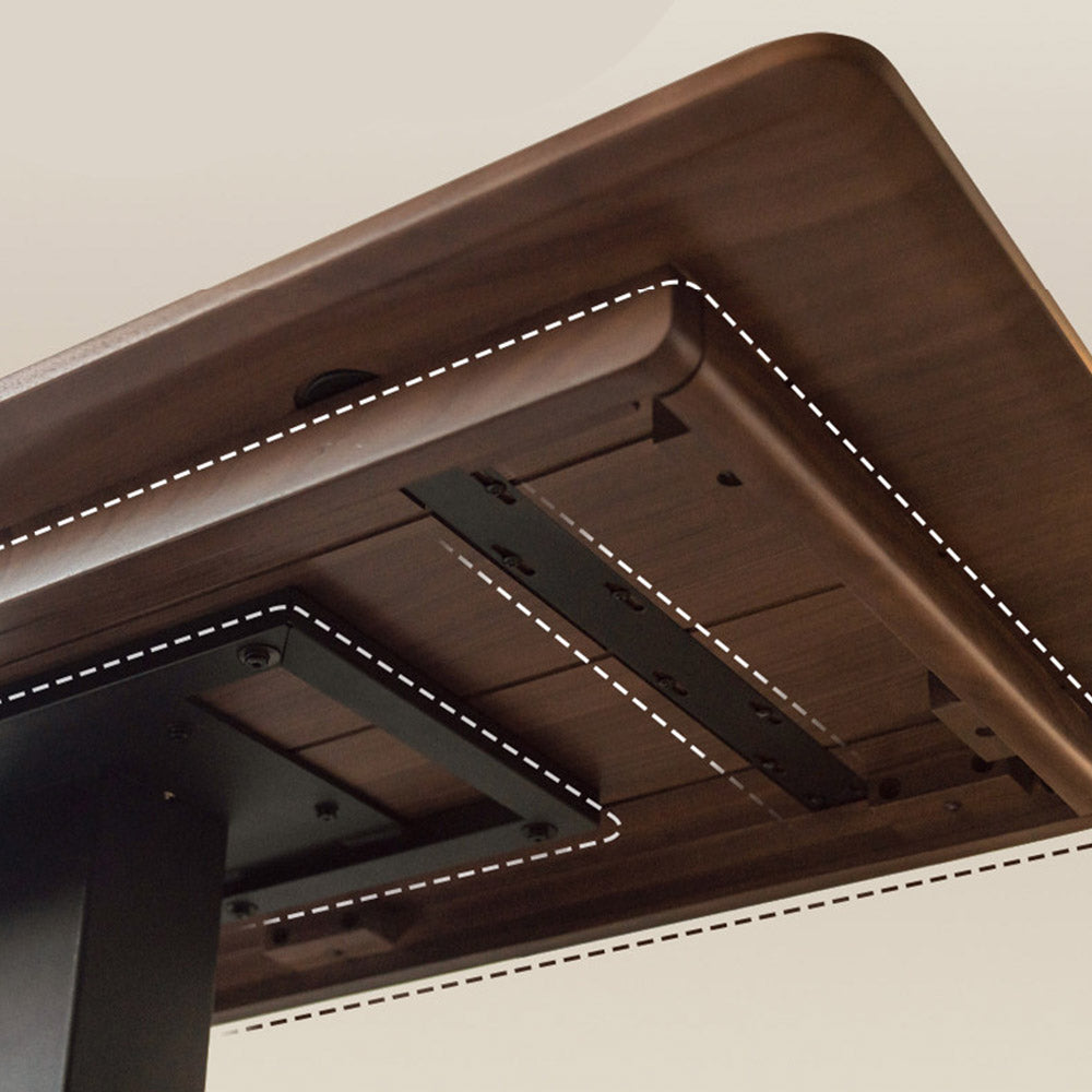 Linnich Natural Solid Walnut Height Adjustable Coffee Table