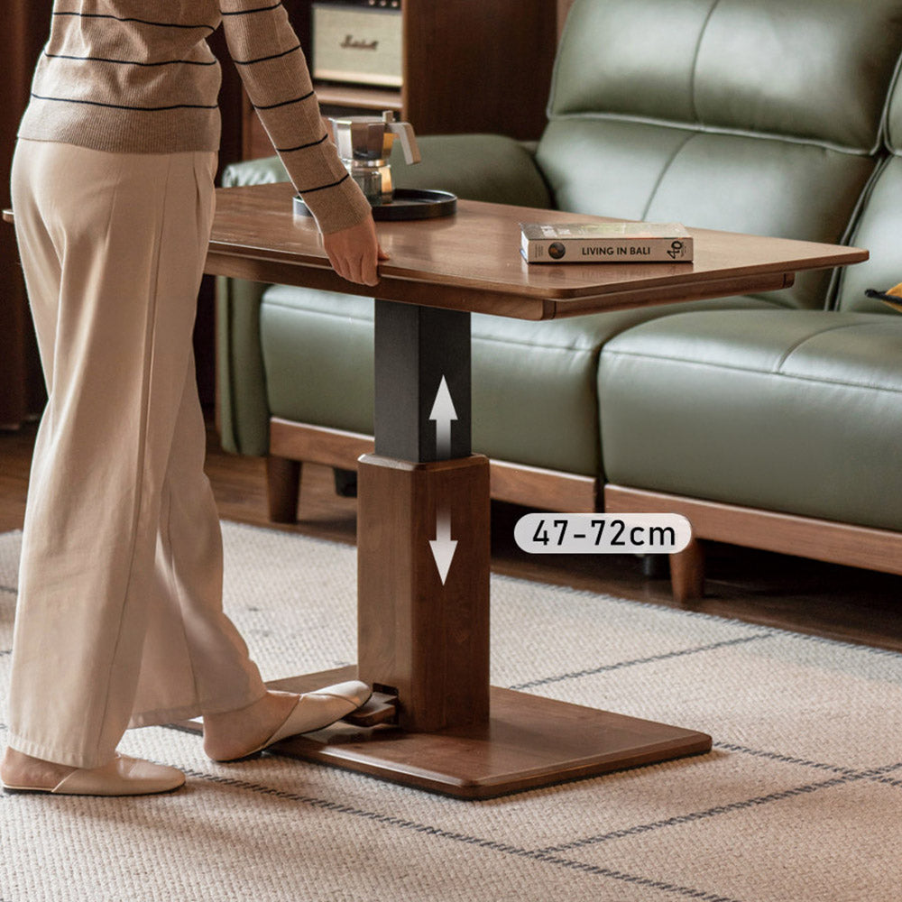 Linnich Natural Solid Walnut Height Adjustable Coffee Table