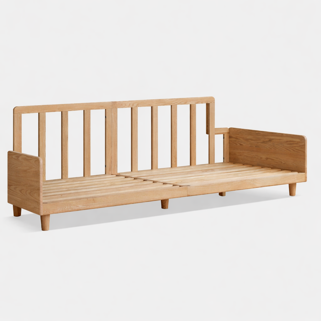 Lipari Natural Solid Oak Chenille Sofa
