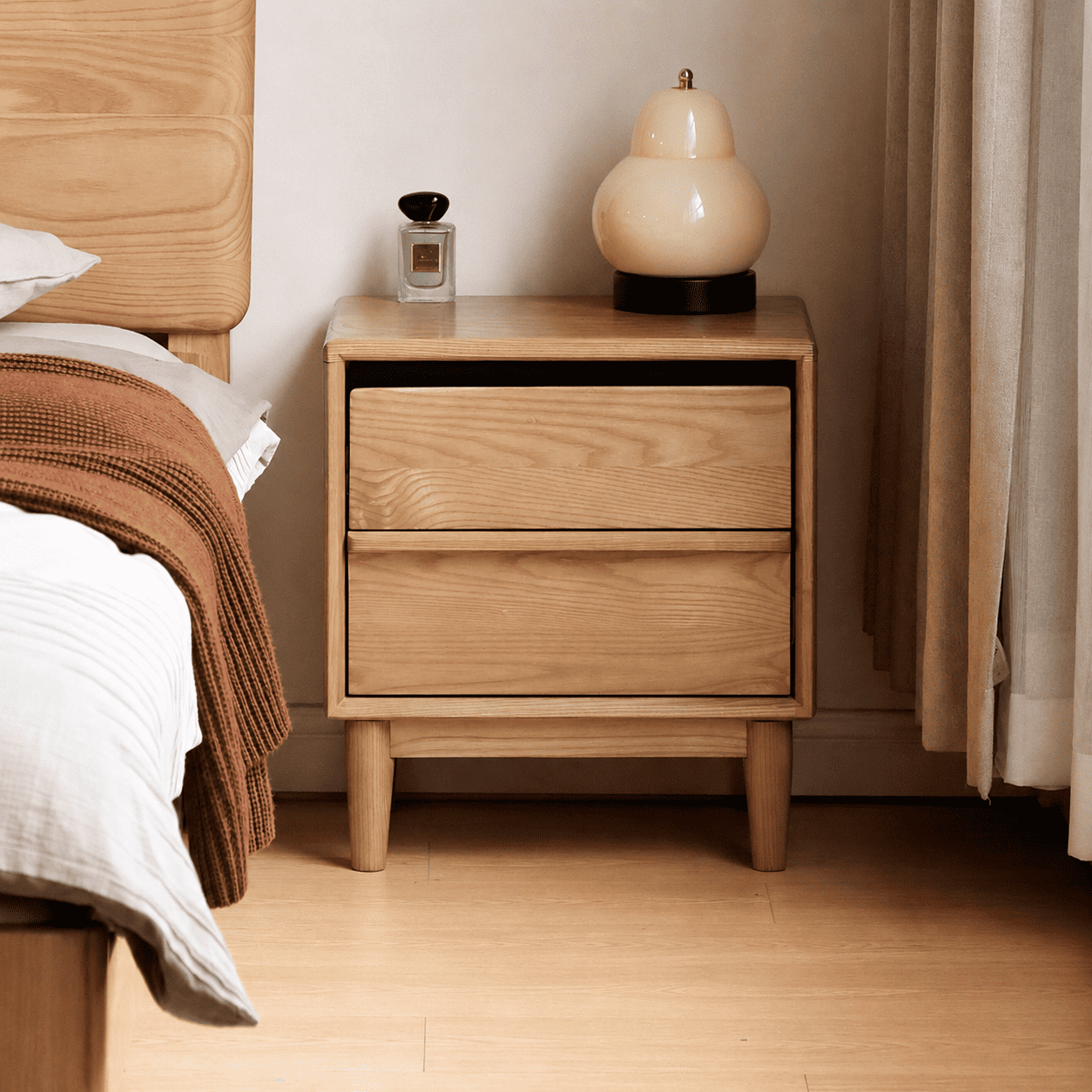 Lisburn Natural Solid Ash Bedside Table