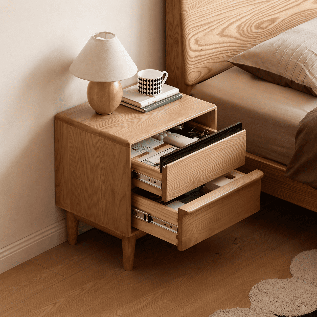 Lisburn Natural Solid Ash Bedside Table