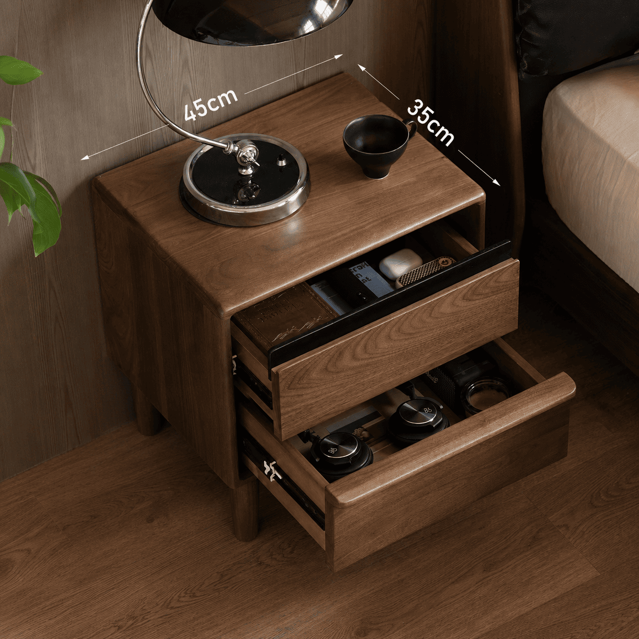 Lisburn Natural Solid Walnut Bedside Table