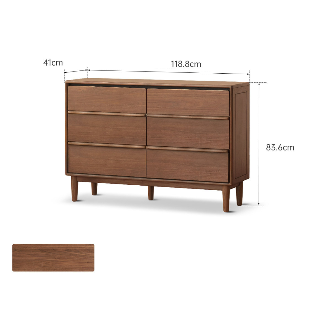 Lisburn Natural Solid Walnut Chest of Drawers