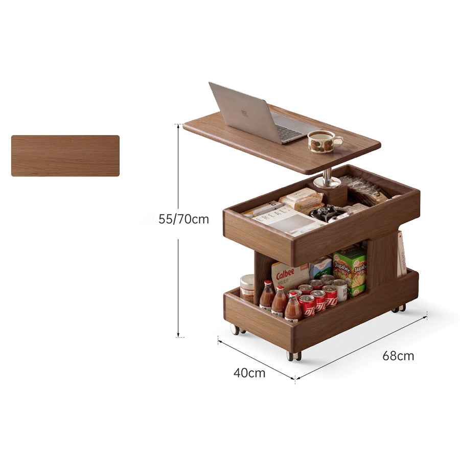 Liverpool Solid Oak Height Adjustable Side Table