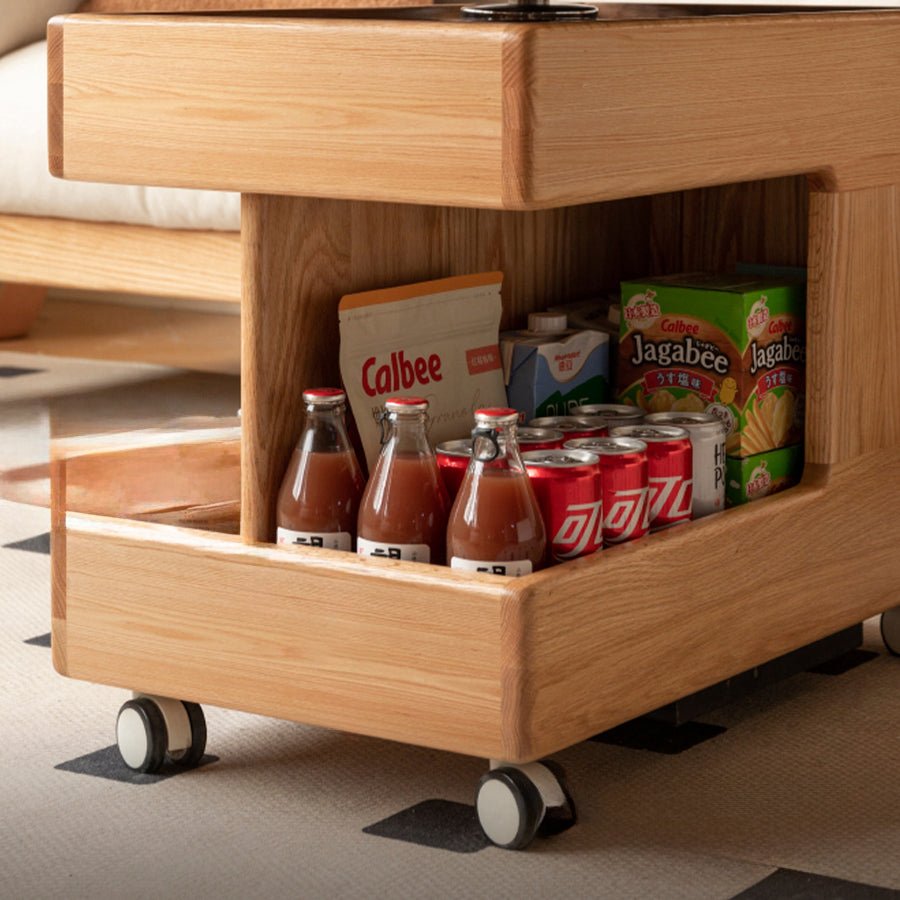 Liverpool Solid Oak Height Adjustable Side Table | Oak Furniture Store