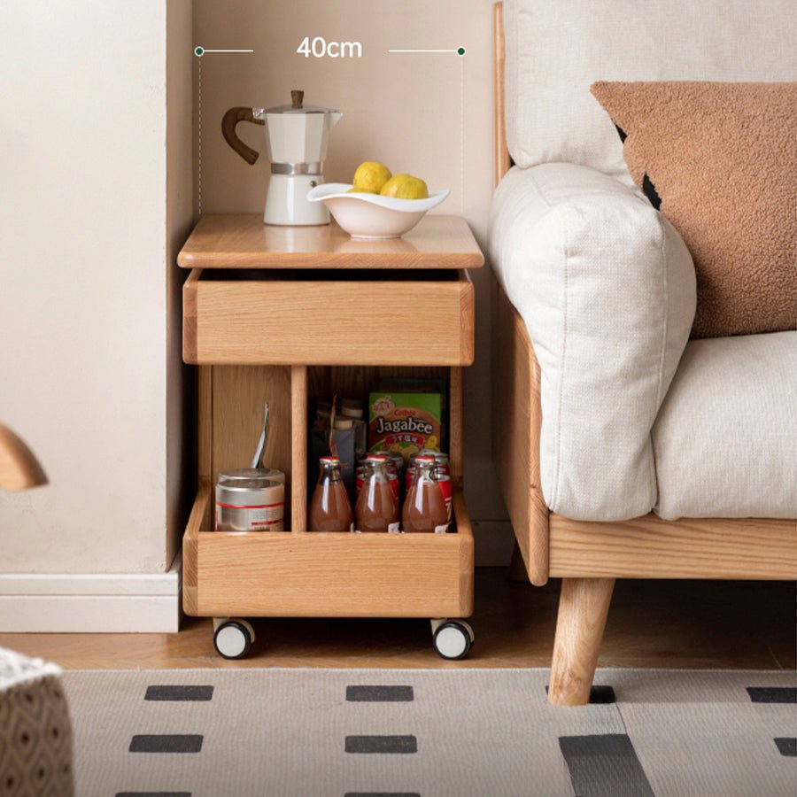 Liverpool Solid Oak Height Adjustable Side Table | Oak Furniture Store