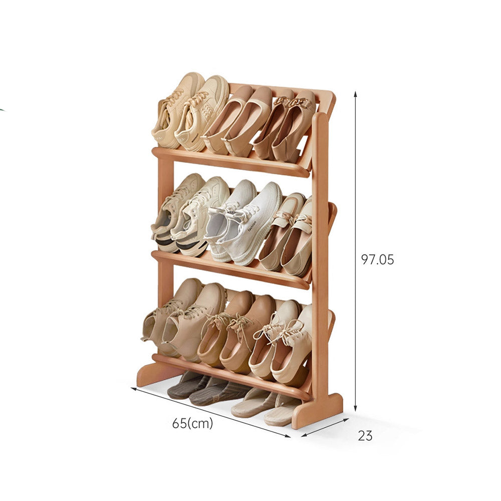 Lodine natural solid beech shoe shelf with open breathable design for shoe storage in NZ homes