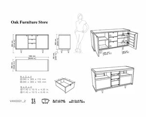 Lorris Natural Solid Oak Double Basin Vanity Unit - Oak Furniture Store