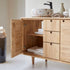 Lorris Natural Solid Oak Double Basin Vanity Unit - Oak Furniture Store