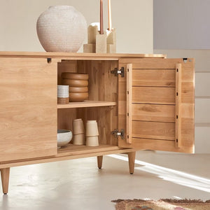 Lorris Natural Solid Oak Sideboard - Oak Furniture Store