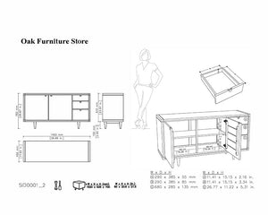 Lorris Natural Solid Oak Sideboard - Oak Furniture Store