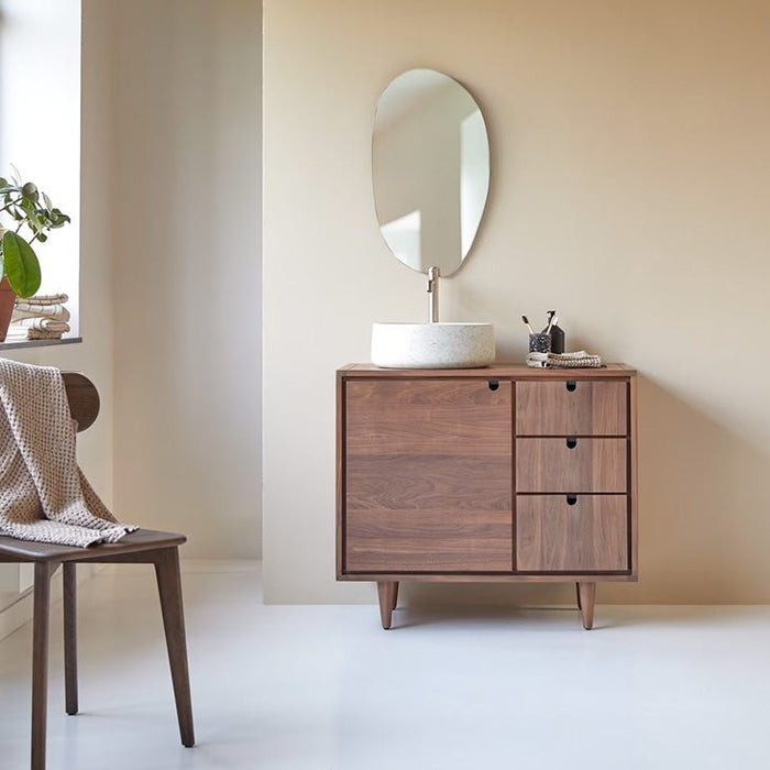 Lorris Natural Solid Walnut Single Basin Vanity Unit