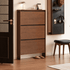 Lowell Solid Oak Shoe Cabinet in Walnut Colour