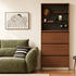 Lowell Solid Oak Shoe Cabinet in Walnut Colour