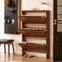 Lowell Solid Oak Shoe Cabinet in Walnut Colour