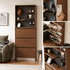 Lowell Solid Oak Shoe Cabinet in Walnut Colour